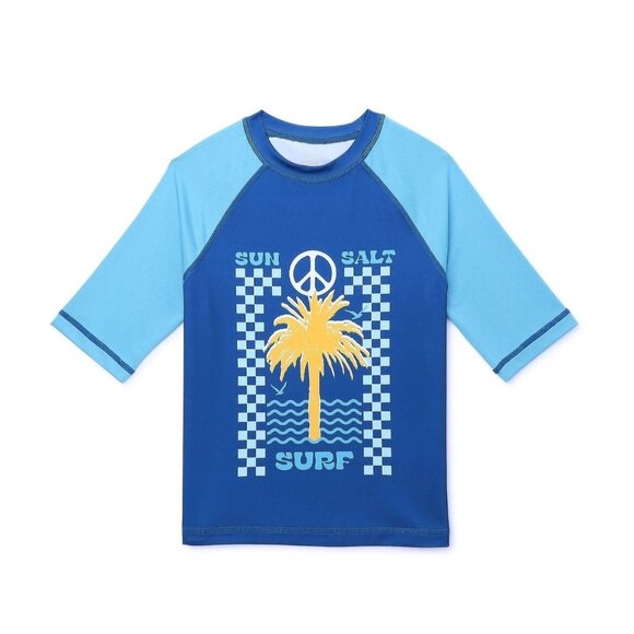 NWT Boys Rash Guard Size Small 6/7 – Swim Shirt – Beach Vibes – Sun Protection - Picture 2 of 4